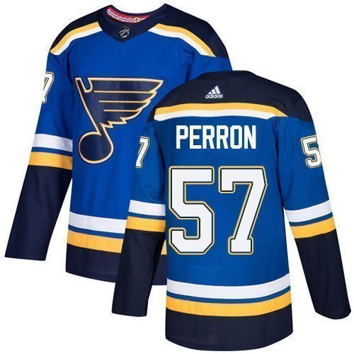Men's St. Louis Blues #57 David Perron Blue Stitched NHL Jersey